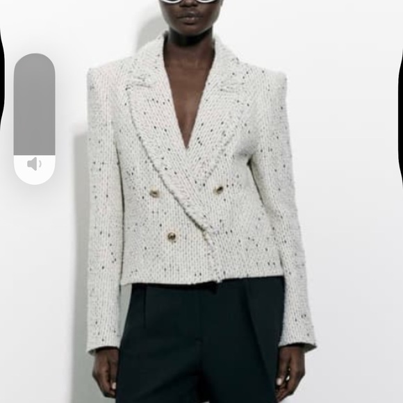 Zara textured double breasted blazer - Picture 3 of 3